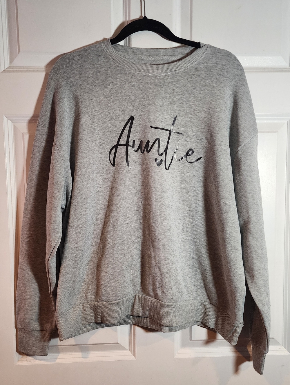 Shein Auntie Grey Crewneck Sweatshirt Soft Lined 2XL